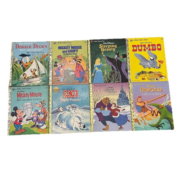 Vintage Walt Disney Little Golden Books Lot of 8 Dumbo Mickey Donald Hercules… - Picture 1 of 11